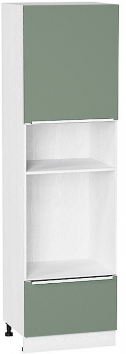 Кухонный гарнитур Фьюжн-02, МДФ, 440 см, Белый/Мятный шелк/Белый шелк (Редондо)