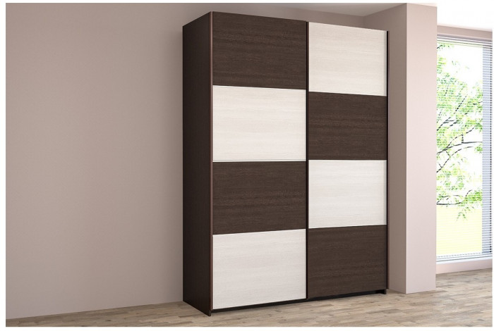 Шкаф-купе Иннэс-5 1600 Ф1/Ф1, Белый глянец