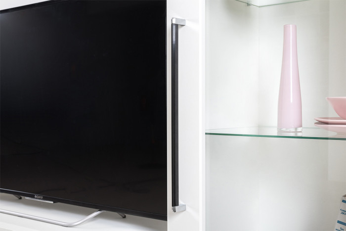 Валенсия Гостиная № 117, ЛДСП белый шагрень/МДФ белый шагрень