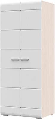 Симба шкаф 2-х створчатый (800*2000*570) дуб белфорт/белый глянец