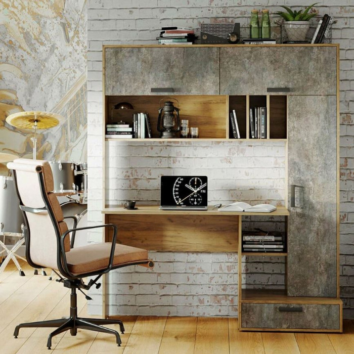 Стол письменный "Техно" крафт/бетон