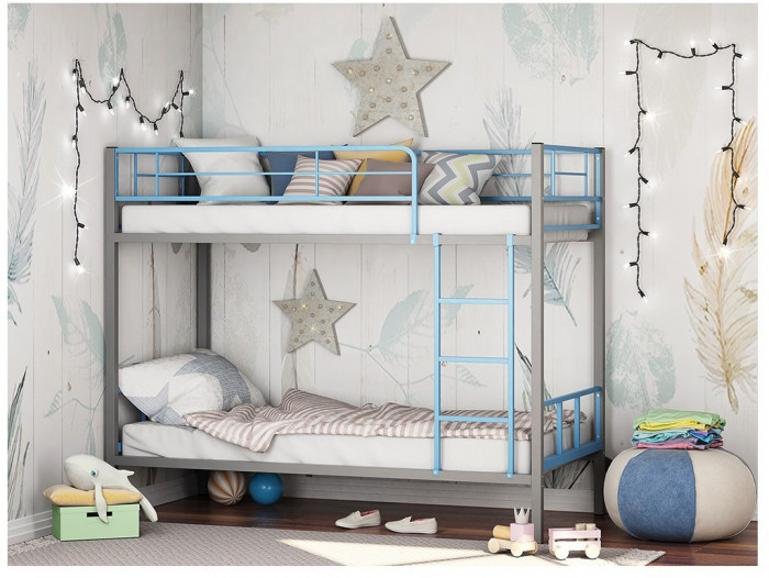 Двухъярусная кровать Севилья-2.01 комби (Красный, Серый)