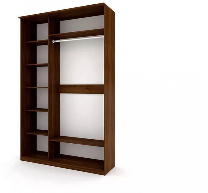 Шкаф купе Модерн 1490х600 2-х дверный 2-х секционный фотопечать №3 венге