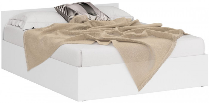 Кровать 1600 + Шкаф угловой Стандарт, цвет белый, ШхГхВ 163,5х203,5х70 + 81,2х81,2х200см., сп.м. 1600х2000 мм., без матраса, основание есть