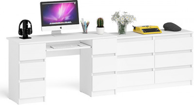 Мори компьютерный стол МС-2 + Комод МК1200.6, белый