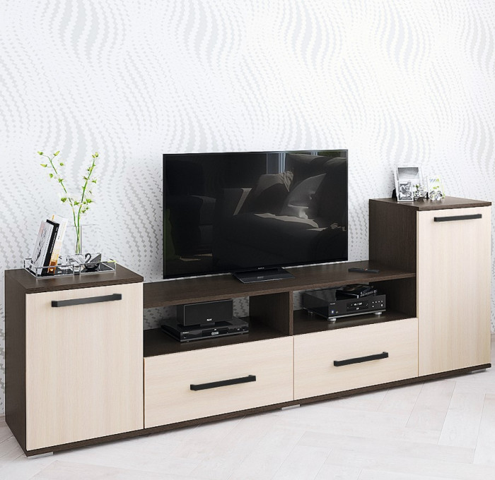 Тумба ТВ Парус-2 (2000*750*375) венге/дуб молочный