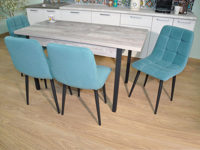 Обеденная группа Колорадо / Стул Х 4 шт. / Бетон темный/черный / бид 15