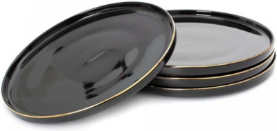 Тарелка обеденная BLACK GOLD (27*27) Черный, DM3010