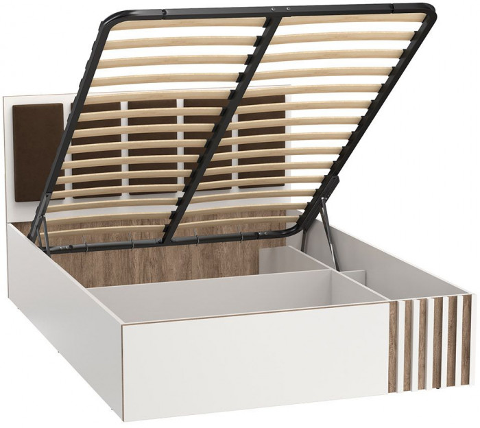 Кровать 51.20 Либерти с подъемным механизмом 1400 Белый / Дуб Каньон