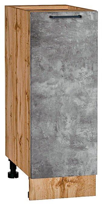 Кухонный гарнитур угловой Флэт-02, ЛДСП, 170×240 см, Вотан/Вотан/Камень (Дуб натуральный)