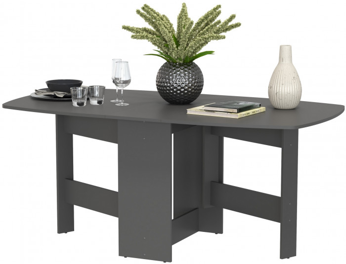 Стол-книжка раскладной 1-65М1граф, цвет графит, ШхГхВ 170х90х74 см., 30х90х74 см. сложенный