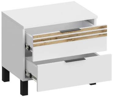 Модульная спальня Нао, набор №7, Белый/Профиль МДФ Дуб вотан