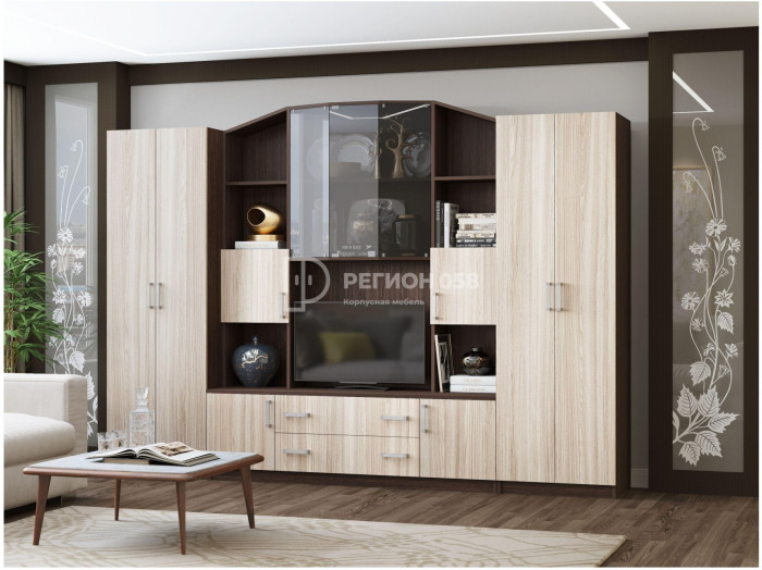 Гостиная Макарена-4 ЛДСП (Венге / Ясень шимо темный)
