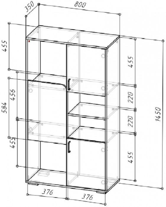Дастин Стеллаж Дуб Крафт золотой / Белая Аляска