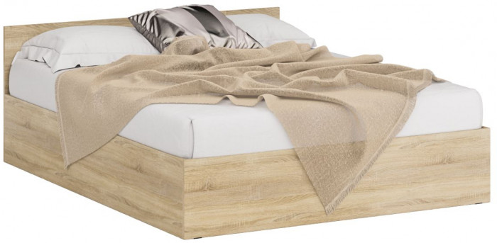 Кровать 1600 + Шкаф угловой Стандарт, цвет дуб сонома, ШхГхВ 163,5х203,5х70 + 81,2х81,2х200см., сп.м. 1600х2000 мм., без матраса, основание есть