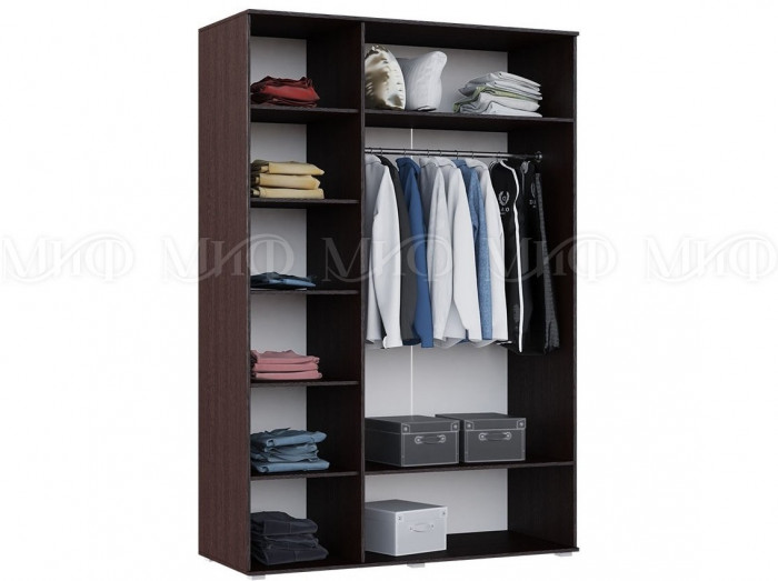 Ким Шкаф для одежды 3-дверный (Сонома / Белый глянец)