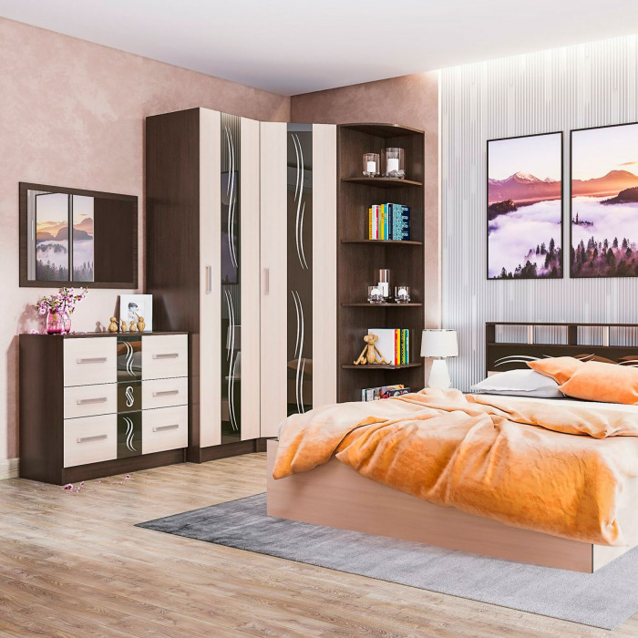 Эрика комод (850*827*430) венге/дуб молочный