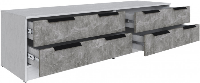 Тумба ТВ Мадрид №1 (1,8), Белый/Ателье светлое