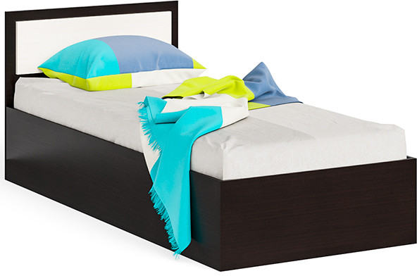 Фиеста Кровать 0900, цвет венге/дуб лоредо, ШхГхВ 93,5х203,5х80 см., сп.м. 900х2000 мм., без матраса, основание есть