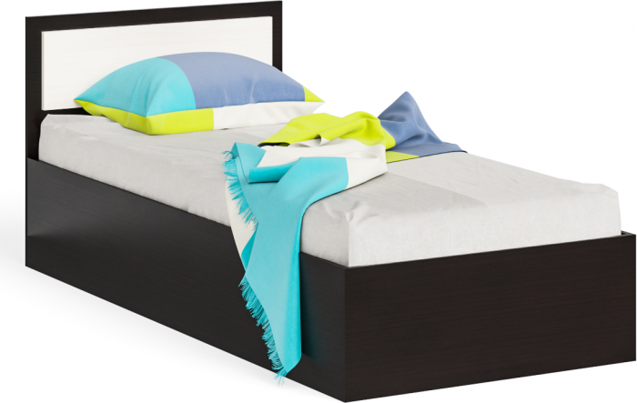 Фиеста Кровать 0900, цвет венге/дуб лоредо, ШхГхВ 93,5х203,5х80 см., сп.м. 900х2000 мм., без матраса, основание есть