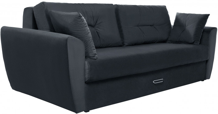Диван-кровать Амстердам Люкс, 150х195, еврокнижка, пружинный блок, велюр, черный
