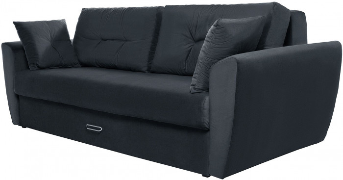 Диван-кровать Амстердам Люкс, 150х195, еврокнижка, пружинный блок, велюр, черный