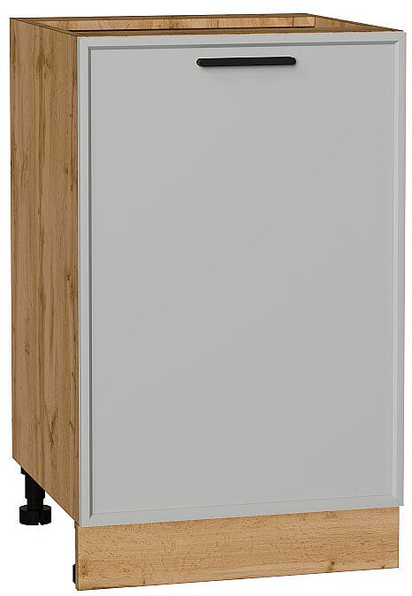 Кухонный гарнитур угловой Фрейм-03, МДФ, 220×200 см, Вотан/Серый шелк (Дуб натуральный)