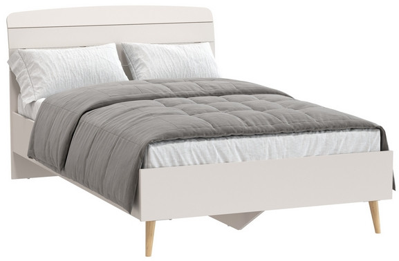 Афина Спальня 4-22905М1к.с. Кровать 1200, цвет кашемир серый, ШхГхВ 123,6х210,2х95,7 см., сп.м. 1200х2000 мм, б/м, основание есть - фанера, ножки: тик