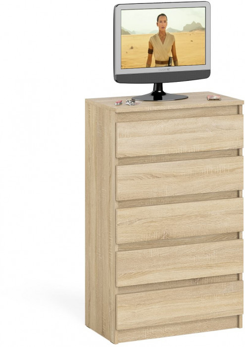 Мори Комод МК700.5, цвет дуб сонома, ШхГхВ 70,4х41х114 см.