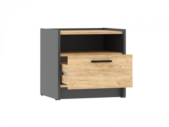 НМ 011.15 Тумба прикроватная Оттавия Антрацит/Дуб золотой