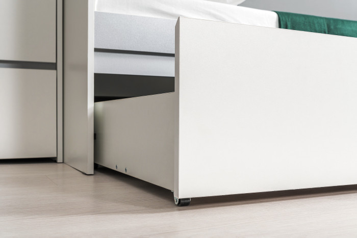 Торонто 11.39 Кровать, белый шагрень/стальной серый