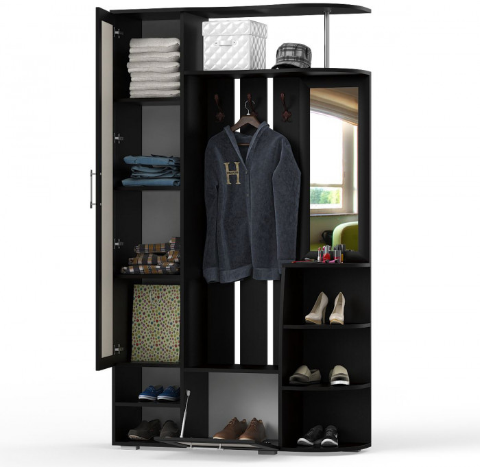 Прихожая Ксения-2, цвет венге/дуб лоредо, ШхГхВ 120х38х212 см., НЕ универсальная сборка