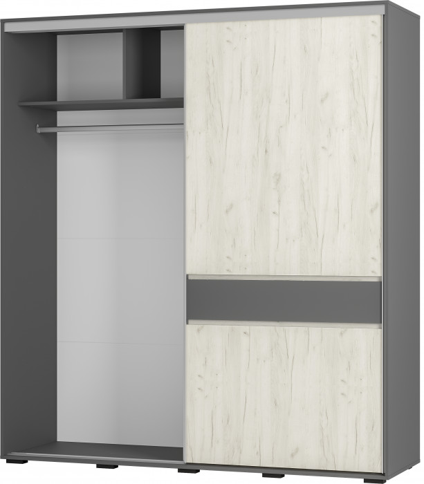 Шкаф-купе "Крафт-10" Графит/Крафт белый