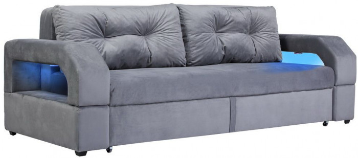 Диван-кровать Манчестер, еврокнижка, велюр, 150х195, серый