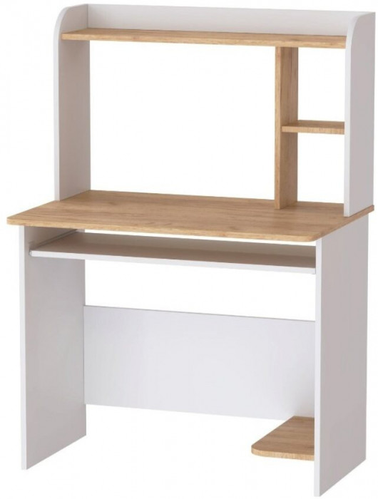 Компьютерный стол Грета-2 белый/дуб крафт золотой