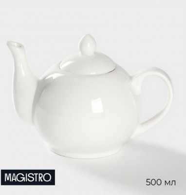 Чайник фарфоровый заварочный Magistro «Бланш», 500 мл Белый