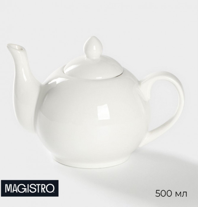 Чайник фарфоровый заварочный Magistro «Бланш», 500 мл Белый