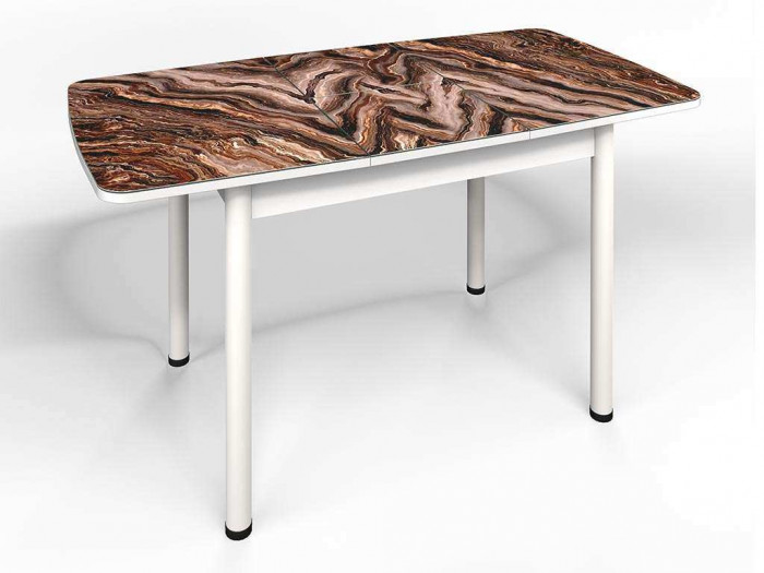 Стол СМ-8 Флорида ноги окрас круглый белый/серебро