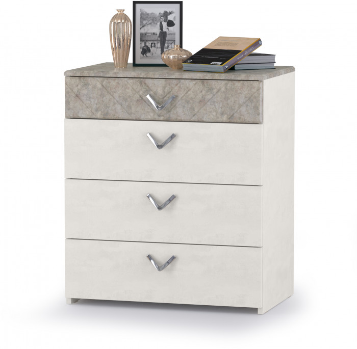 Амели Комод 13.106, цвет шёлковый камень/бетон чикаго беж, ШхГхВ 65х41,3х75 см.