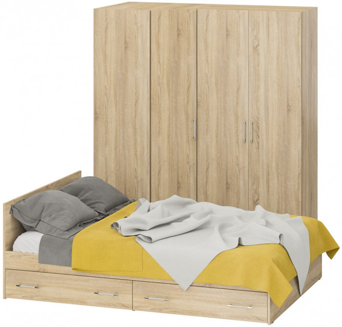 Спальня Стандарт 2-1400Я, дуб сонома