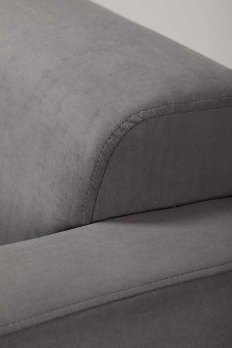 Диван прямой Томи, 160 см, велюр, серый графит