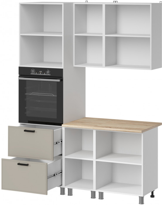 МК Аленушка 1,6м ПД Магнолия Керамика,скоба черный,сонома