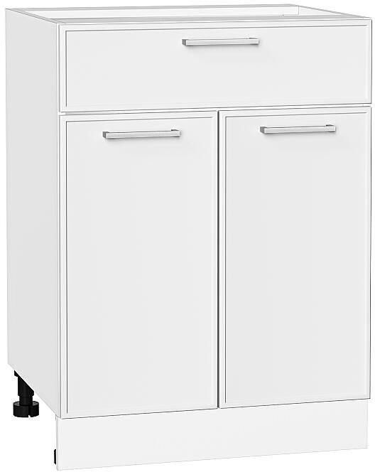Кухонный гарнитур угловой Квадро-02, МДФ, 240×215 см, Белый (Мрамор горный)