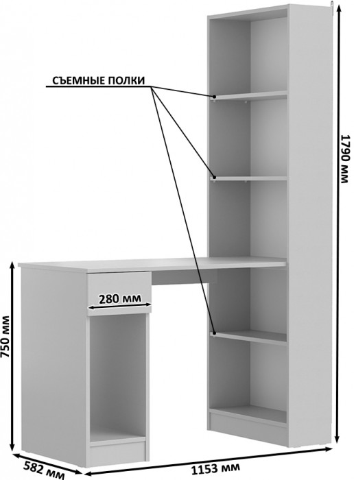 Лайт Шкаф комбинированный 10.01 + 10.01, цвет плэйн, ШхГхВ 230,6х58,2х179 см., универсальная сборка(обязательно крепление к стене)