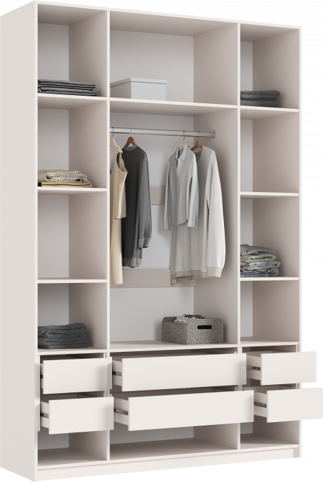 Марвэл Шкаф 4-х створчатый 1600, с доп.ящиками Кашемир, Кашемир