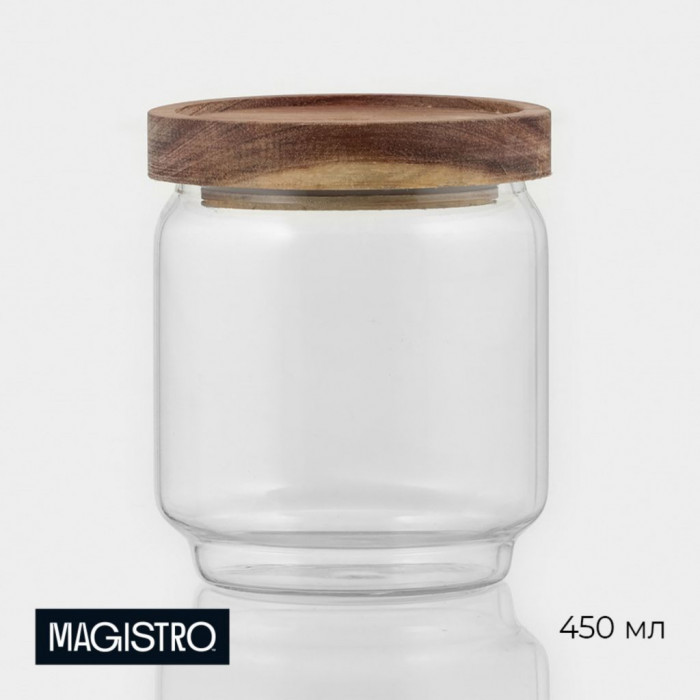 Банка для сыпучих продуктов Magistro Village, 450 мл (9*10) Прозрачный