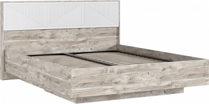 Сильвия Кровать парящая 1,6м (ортопед дерево) Браш Вайт/Дуб Юкон, Дуб Юкон