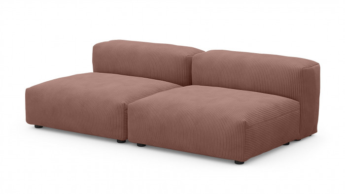 Сдвоенная дополнительная секция Фиджи (большая) Cilium Coral 210*116*62 см, Розовый Вельвет Нераскладной Фиеста