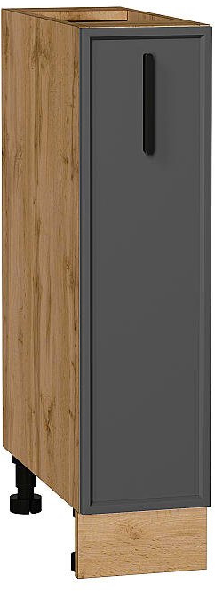 Кухонный гарнитур Фрейм-01, МДФ, 230 см, Вотан/Штормовой шелк (Гранит белый)