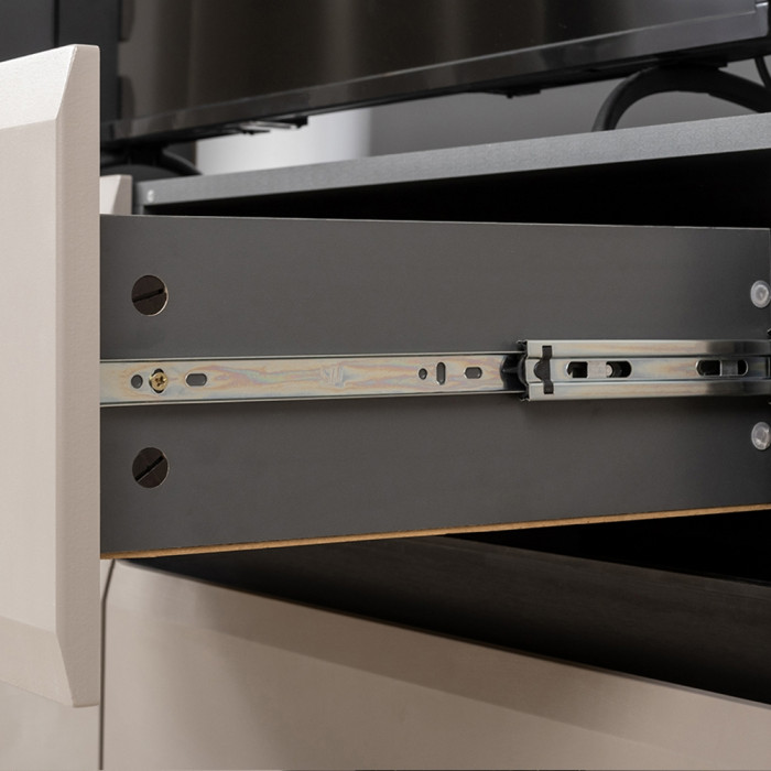 Сидней Комплектация № 013, цвет корпус: антрацит/фасады: МДФ веллюто капучино, ШхГхВ 229,9х41,3х205,2 см., ниша для ТВ 129х41х100 см., универс. сборка